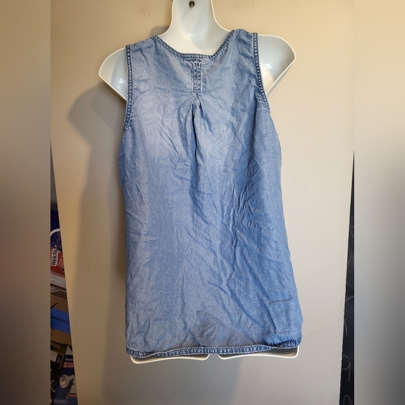 Reitmans Light Blue Button-Front Tank Top, Size Small - Picture 2 of 4